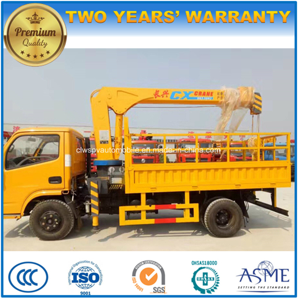 Dongfeng 3tons Lorry Truck Mounted with Staight Arm Crane for Sale 