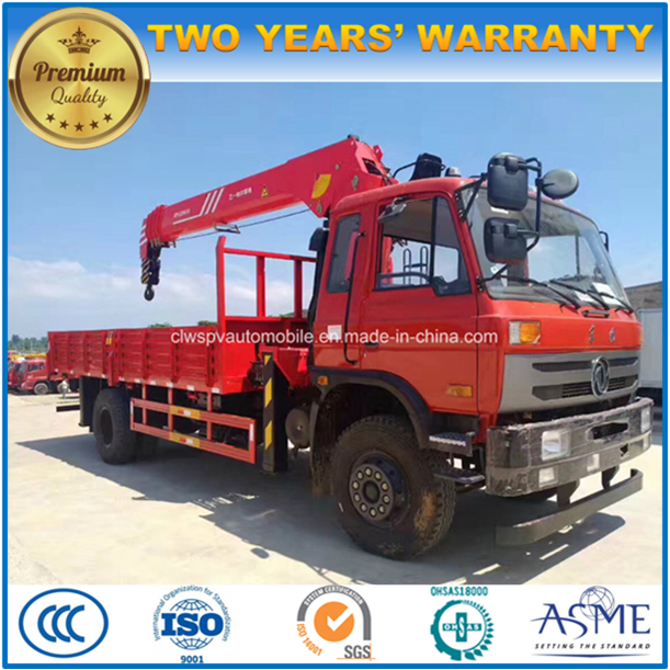 Dongfeng LHD 6 Wheels Truck Mounted with 5 T Boom Crane for Sale 