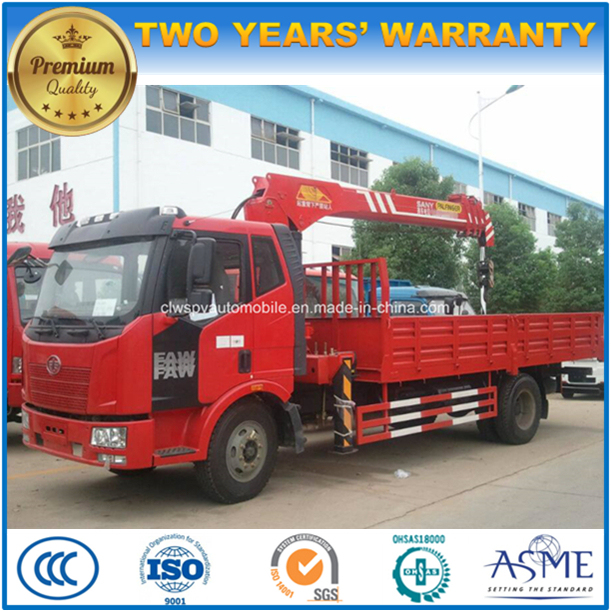 FAW5t 6t 160HP Cargo Truck Mounted with Telescopic Crane Price 