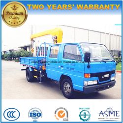 6 Wheels Jmc 2 Tons Double Cab Crane Truck Mounted with Crane