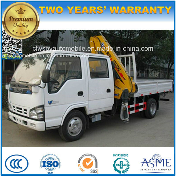 Isuzu Double Cab 2 Tons Foldable Crane Mounted with on Truck 