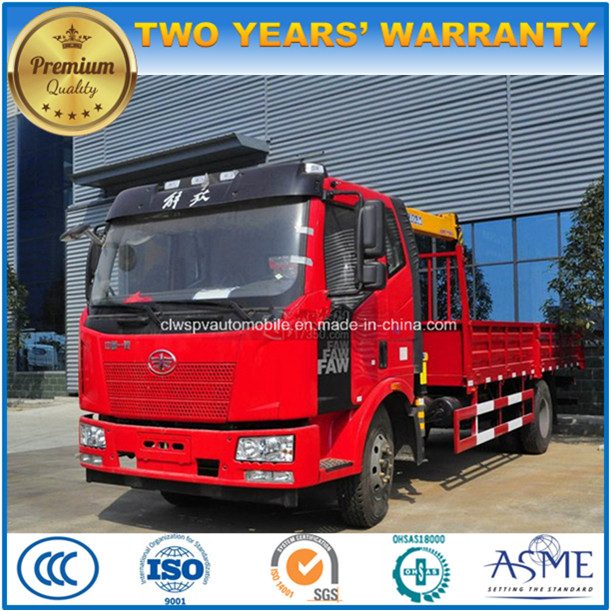 FAW 12 Tons Lorry Truck Mounted with 6 Tons Crane Price 