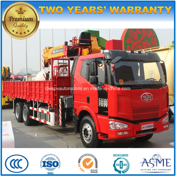 FAW 6X4 Heavy Duty Truck Mounted with 8 Tons Telescopic Crane Price Images 1