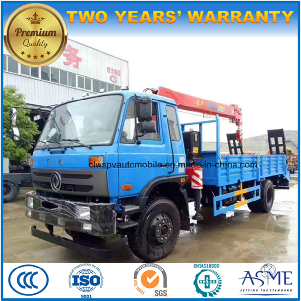 Dongfeng High Quality 10 Tons Loader Trailer Truck Mounted with 5 T Crane 