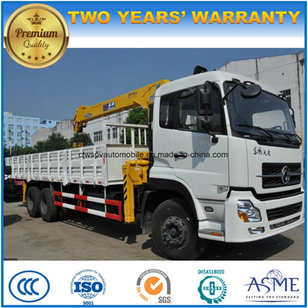 LHD Dongfeng 6*4 10 Wheels High Quality 12 Tons Truck Mounted with Crane Truck 
