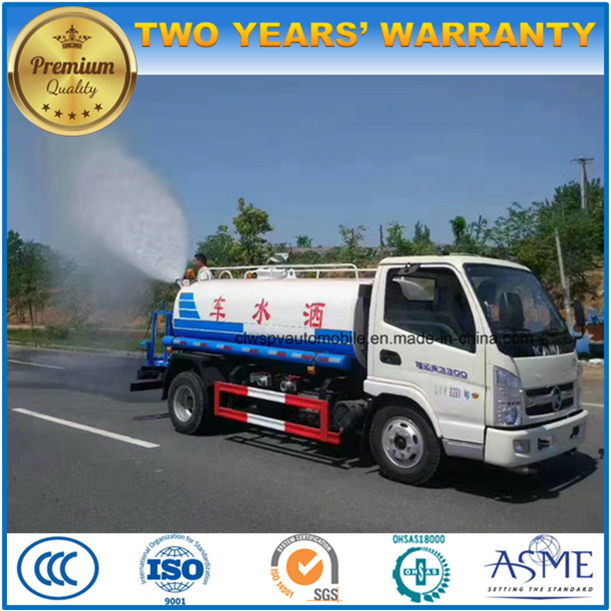 5 Tons 4X2 6 Wheels Water Transport Tanker Truck 5000 L Sprinkler Truck 