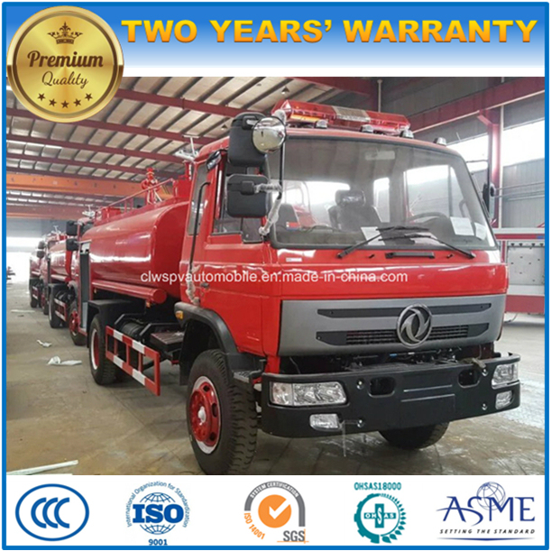 Dongfeng 4X2 10000 L Fire Engine 10 Kl Water Tanker Fire Fighting Truck 