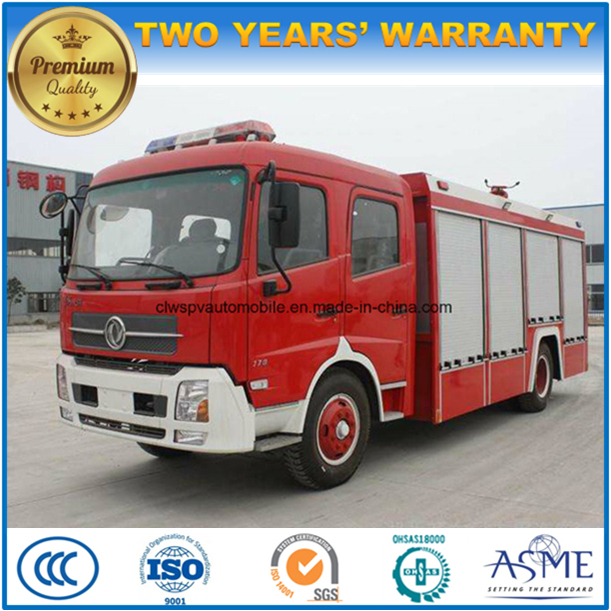 Double Crew 4X2 8000L Water Tank 2000 L Foam Tank Fire Tender Truck 