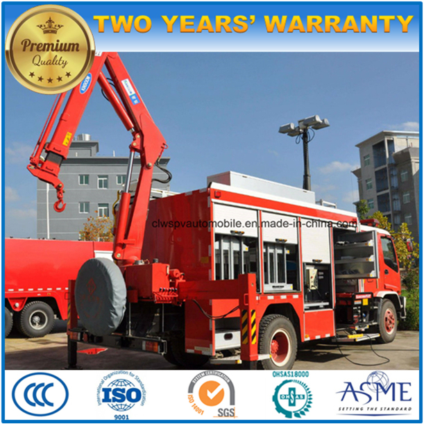 Dongfeng 4X2 Water Extinguish Fire Engine Truck with Rescue Crane 