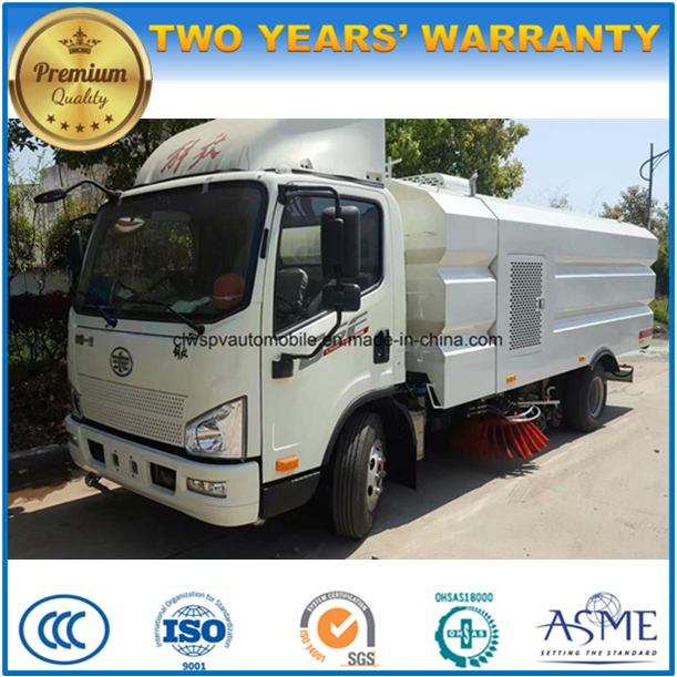 FAW 4*2 New Design Street Sweeper 6 M3 Road Vacuum Cleaning Truck 