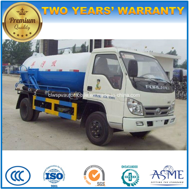 Small Vacuum Suction Truck 4X2 Forland 3 Cbm Sewage Truck 