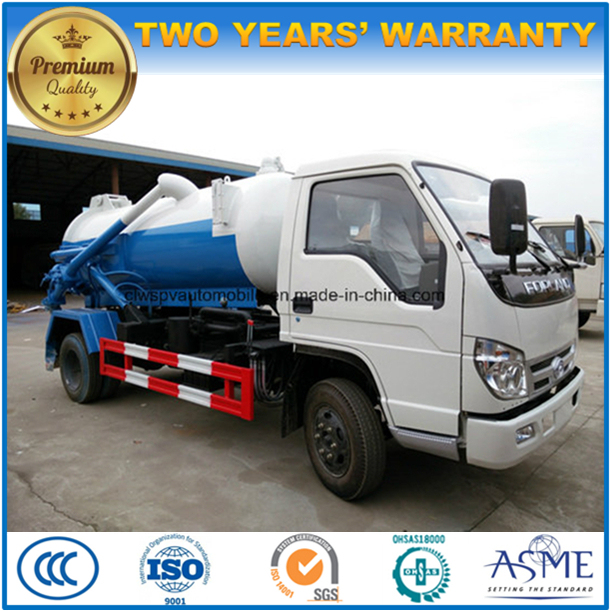 Forland Mini 4X2 3 M3 Vacuum Sewer Truck 3000 L Sewage Suction Truck 