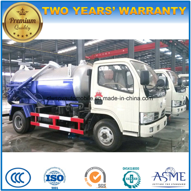 4X2 4000 L Vacuum Truck 4 Tons Sewage Suction Truck for Sale 