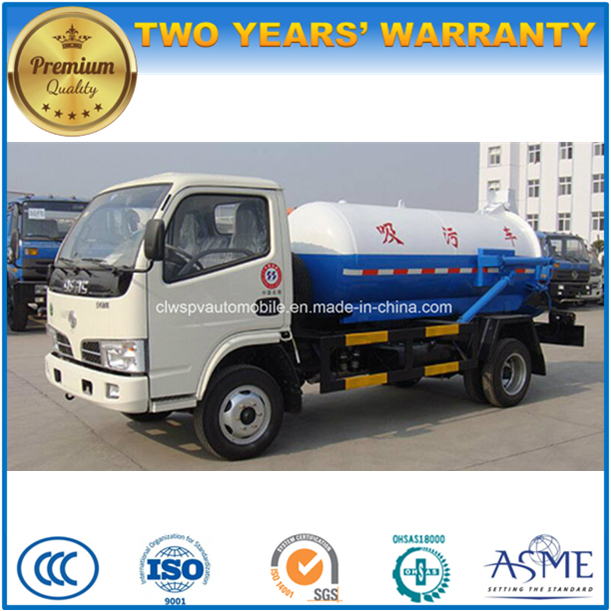 5 Tons 4X2 100 HP Sewage Tank 5 Cbm Vacuum Suction Truck 