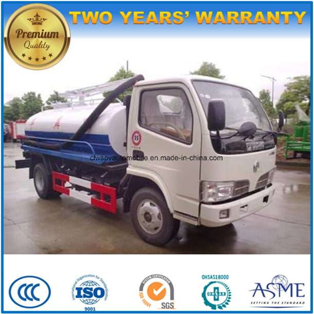 4X2 Dongfeng 4000 Liters Fecal Suction Tank Truck 4 Cbm Fecal Tanker Truck 