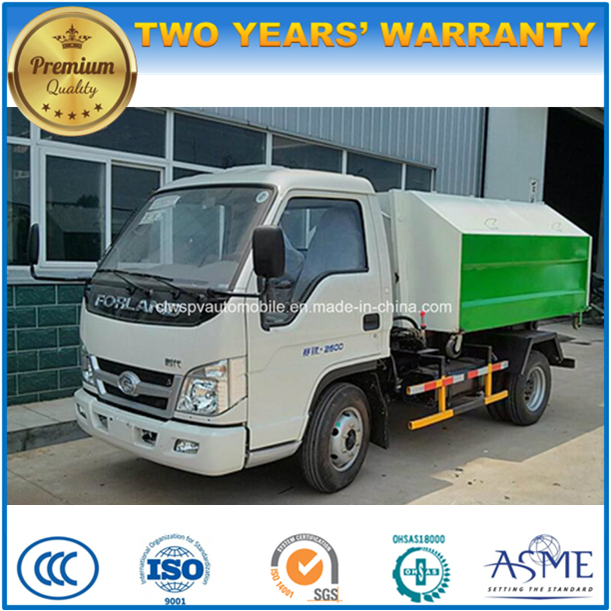 3 T Samll 6 Wheels Foton Arm Roll off Garbage Truck 3 Cubic Meters Hook Arm Truck 