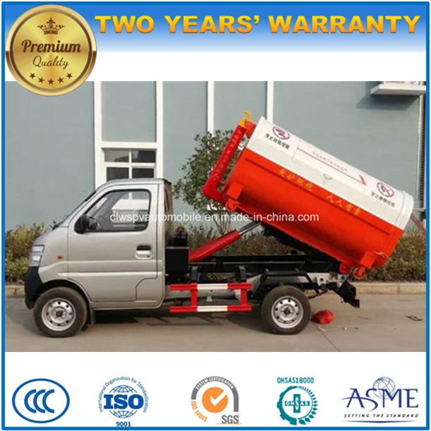 Practical Small 6 Wheels Hook Arm Garbage Truck 2 M3 to 3m3 Roll off Truck 