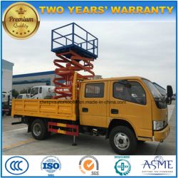 6 Wheels Double Cab Aerial Platform Scissor Over Head Working Truck