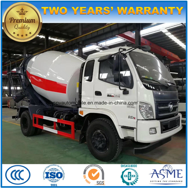 Foton 4X2 3 Cubic Meters Concrete Drum Roller Mixer Truck 