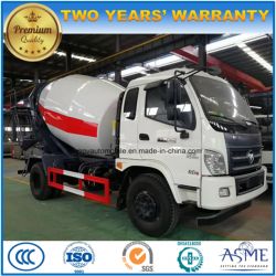 Foton 4X2 3 Cubic Meters Concrete Drum Roller Mixer Truck