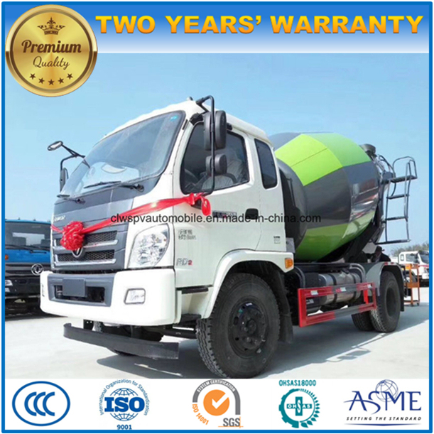 Foton 6 Wheels Cement Transport Truck 3 M3 Concrete Mixer Truck 