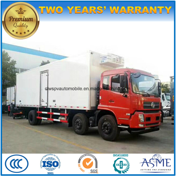 20t Dongfeng 8 Wheels 3 Axles Refrigerated Lorry Truck 