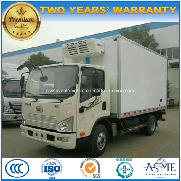 FAW 4X2 Refrigerated Lorry Truck 5 Tons Cold Storage Truck 