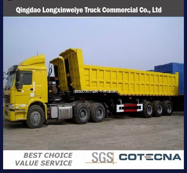Sinotruk HOWO Tractor Truck with 3 Axles Tipper Semi-Trailer Images 1