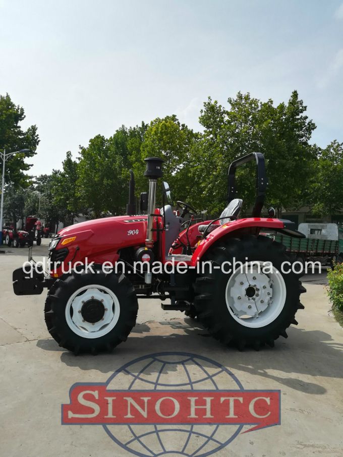 4WD 90HP tractor with front end loader and backhoe for sale 