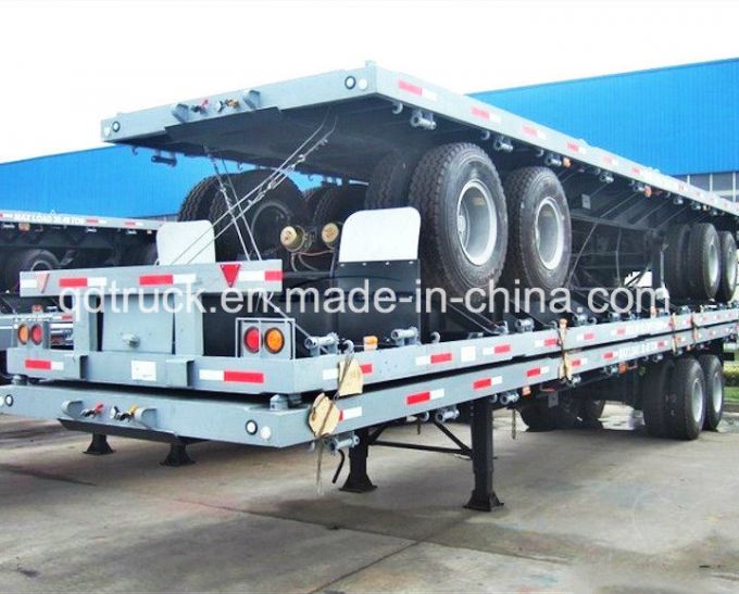 Hot sale! Tri-Axle Container Flatbed semi trailer Images 1