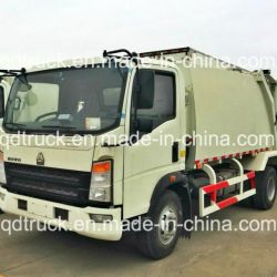HOWO compactor garbage truck, 4m3 refuse compactor garbage truck