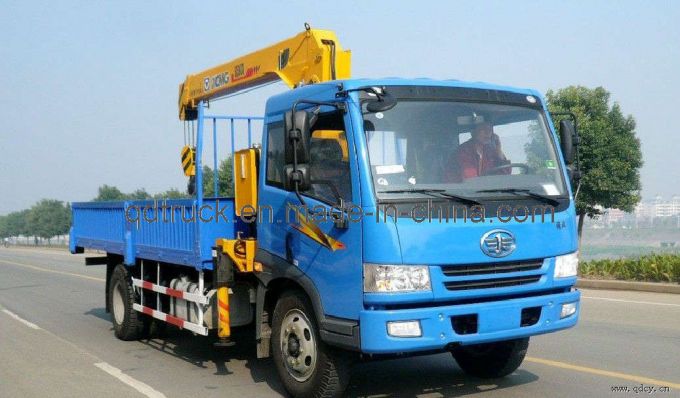 FAW 8-12 Tons cargo truck with crane 