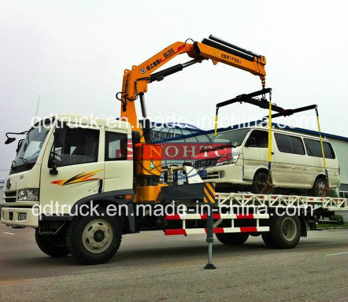 3 tons Road Wrecker Truck, FAW Articulated Boom Crane Wrecker Lifting Truck 