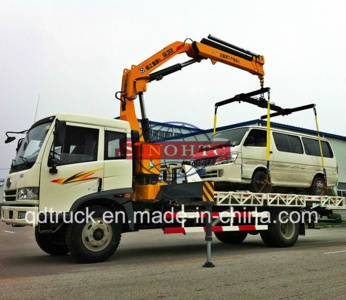 FAW wrecker lifting truck, 4X2 Recovery Truck mounted crane 