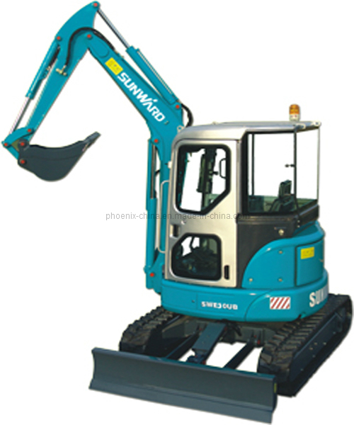 Sunward 3ton Mini Compact Small Excavator Zero Tail Swing 30ub 