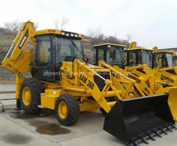 High Quality 1.2m3/5tons Backhoe Loaders with Cummins Engine 