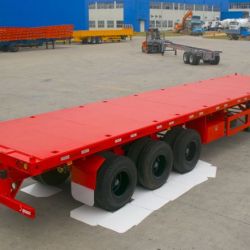 3 Axles Flatbed Semi Trailer with Container Lock
