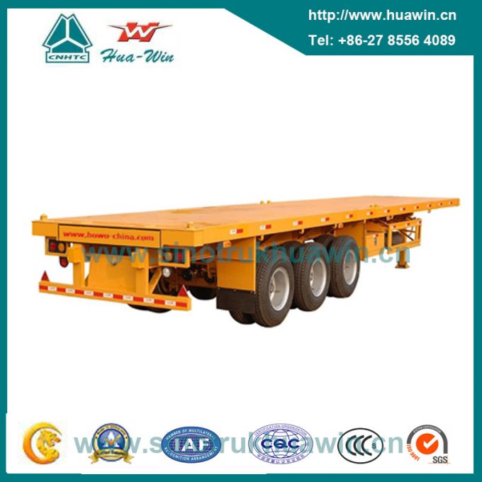 Tri-Axle Container Flat Bed Semi Trailer 