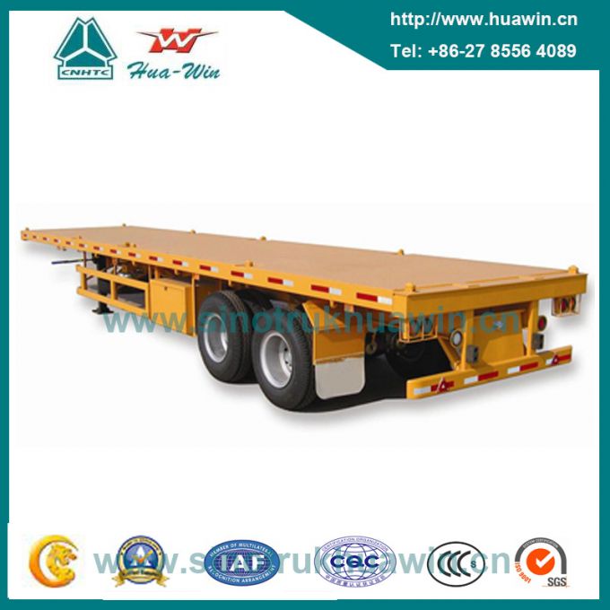 2-Axle Flatbed Container Semi Trailer 