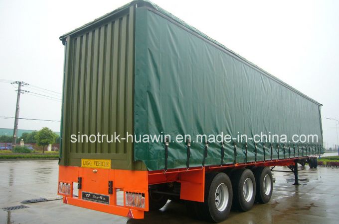 3 Axles Cargo Box Van Curtain Side Semi Trailer 