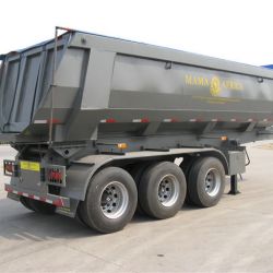 50tons Payload 3-Axle Semi Trailer with Hyva Hydraulic