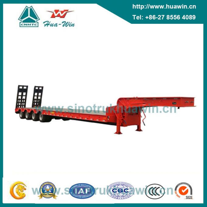 4 Axle Low Bed Semi Trailer with Manual Spring Ladder 