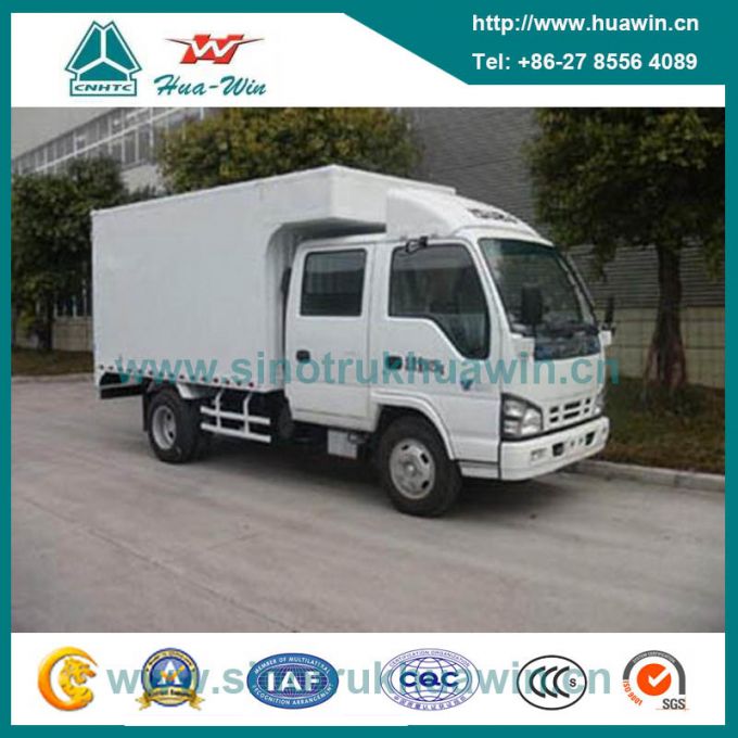 Isuzu 4X2 5 Ton Mini Van Cargo Truck with Double Row Cabin 