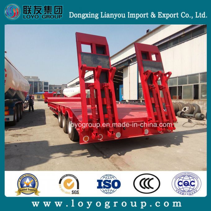Hot Sale 40ton Low Flat Bed Semi Trailer Used for Transport Heavy Machinery Images 1