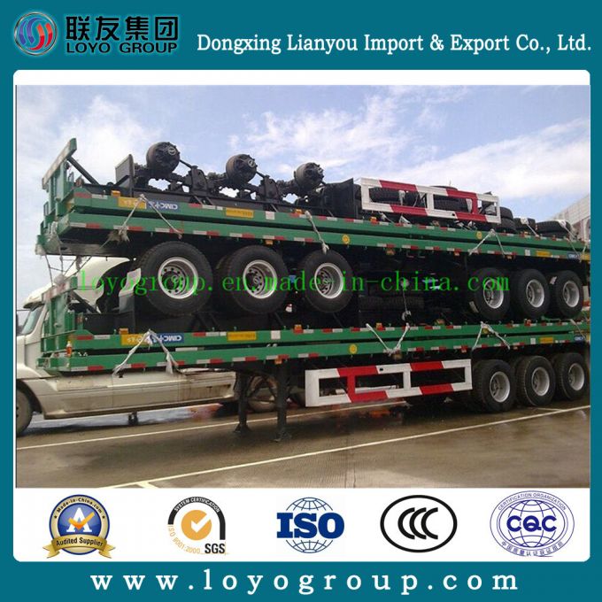 3 Axles Flatbed Container Semi Trailer for Sale Images 1