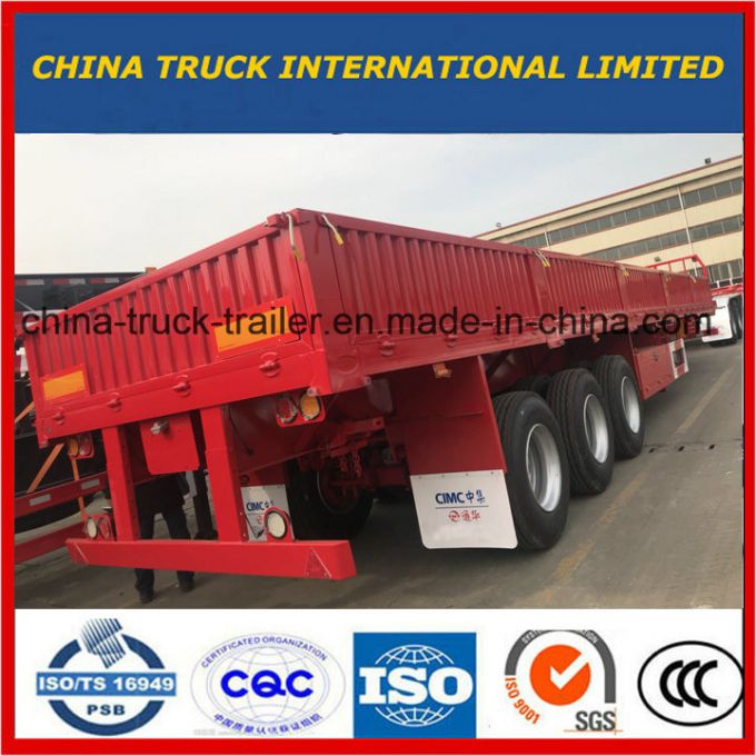 3axles 40t Flatbed Sidewall Semi Trailer 