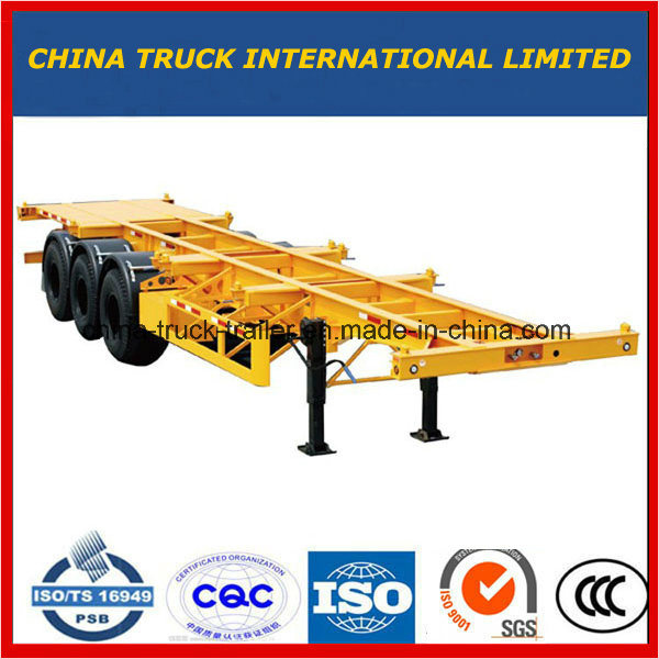 3axles/2axles 60ton Container Semi Truck Trailer with Skeletal Type 