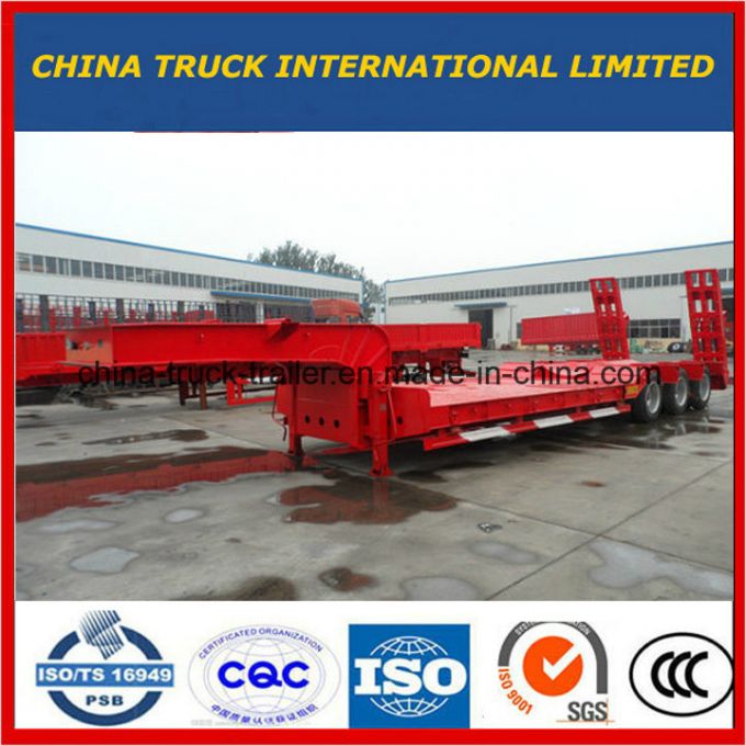 3-Axle Red Gooseneck Lowbed Trailer 