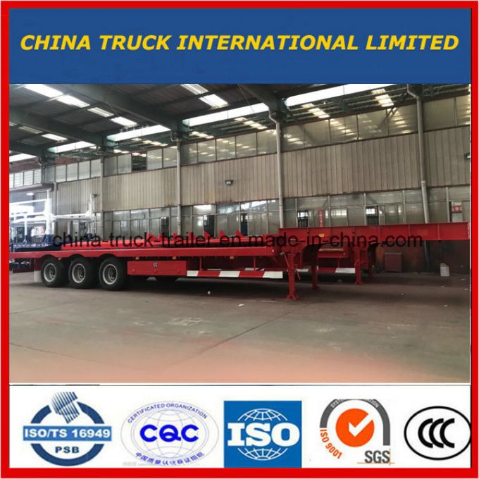 3axles Drop Deck Low Bed Truck Semi Lowbed Trailer 