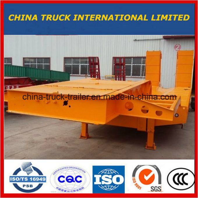 Yellow Heavy Duty 60 Tons Gooseneck Drop Deck Semi-Trailer 